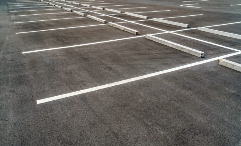 Empty asphalt parking lot